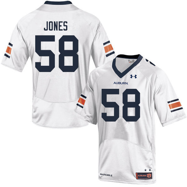 Men #58 Keiondre Jones Auburn Tigers College Football Jerseys Sale-White - Click Image to Close